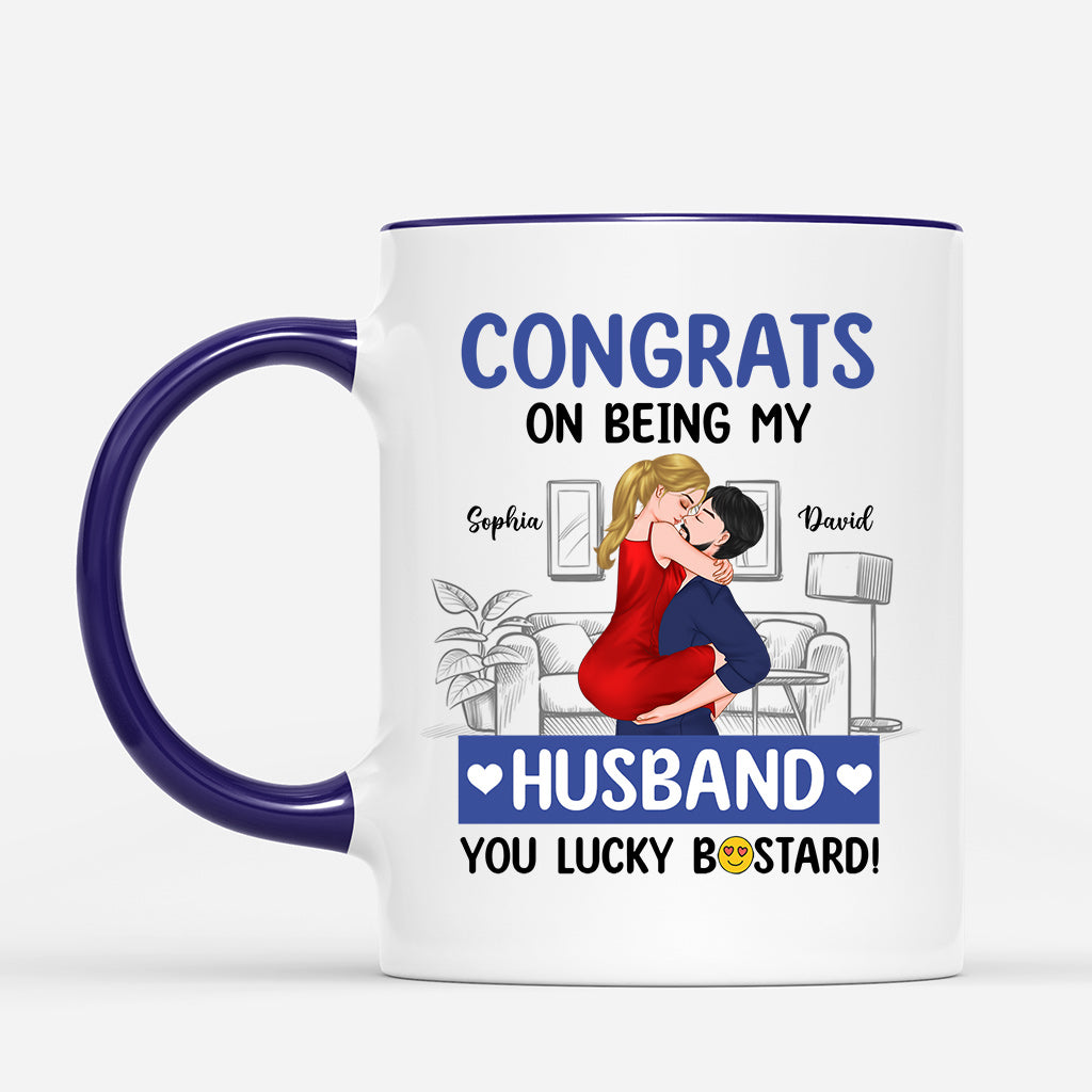 8718MUS2 custom mugs for couples congrats on being my husbandwife 8718mnpsg