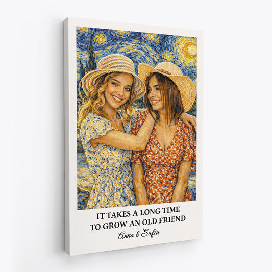 8772CUS2 turn your photo into van gogh art custom canvas best friend gifts 8772ccpcf