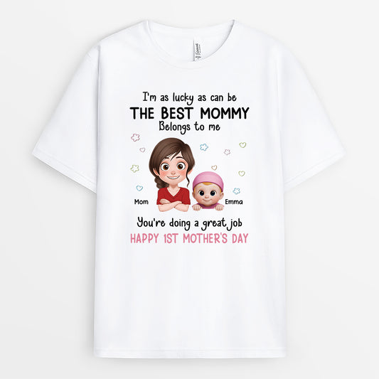 8777AUS1 happy 1st mothers day shirt personalized shirts for momdad 8777atdsa