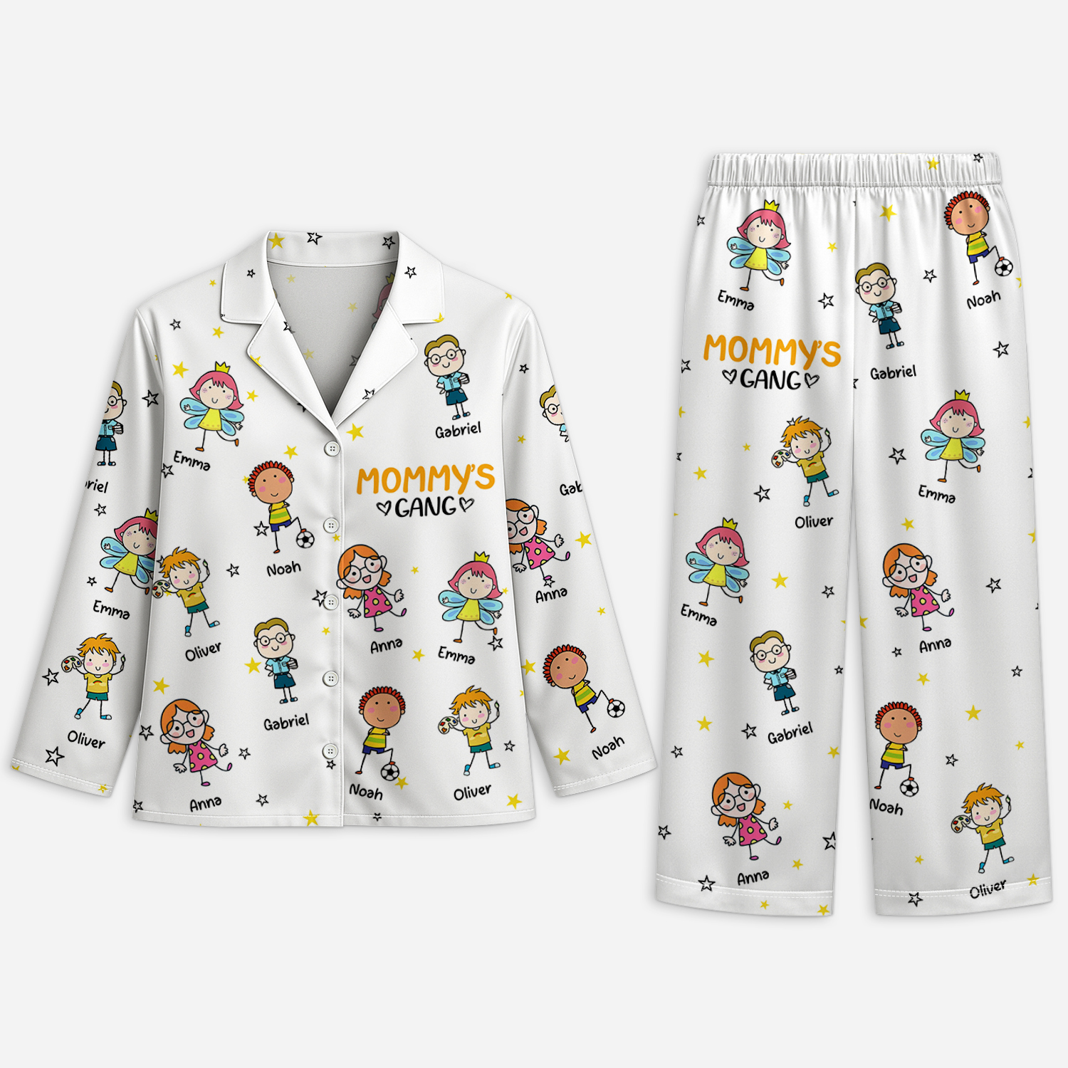 8780VUS1 personalized pajama set gifts for momdad with kids names 8780vtkaa