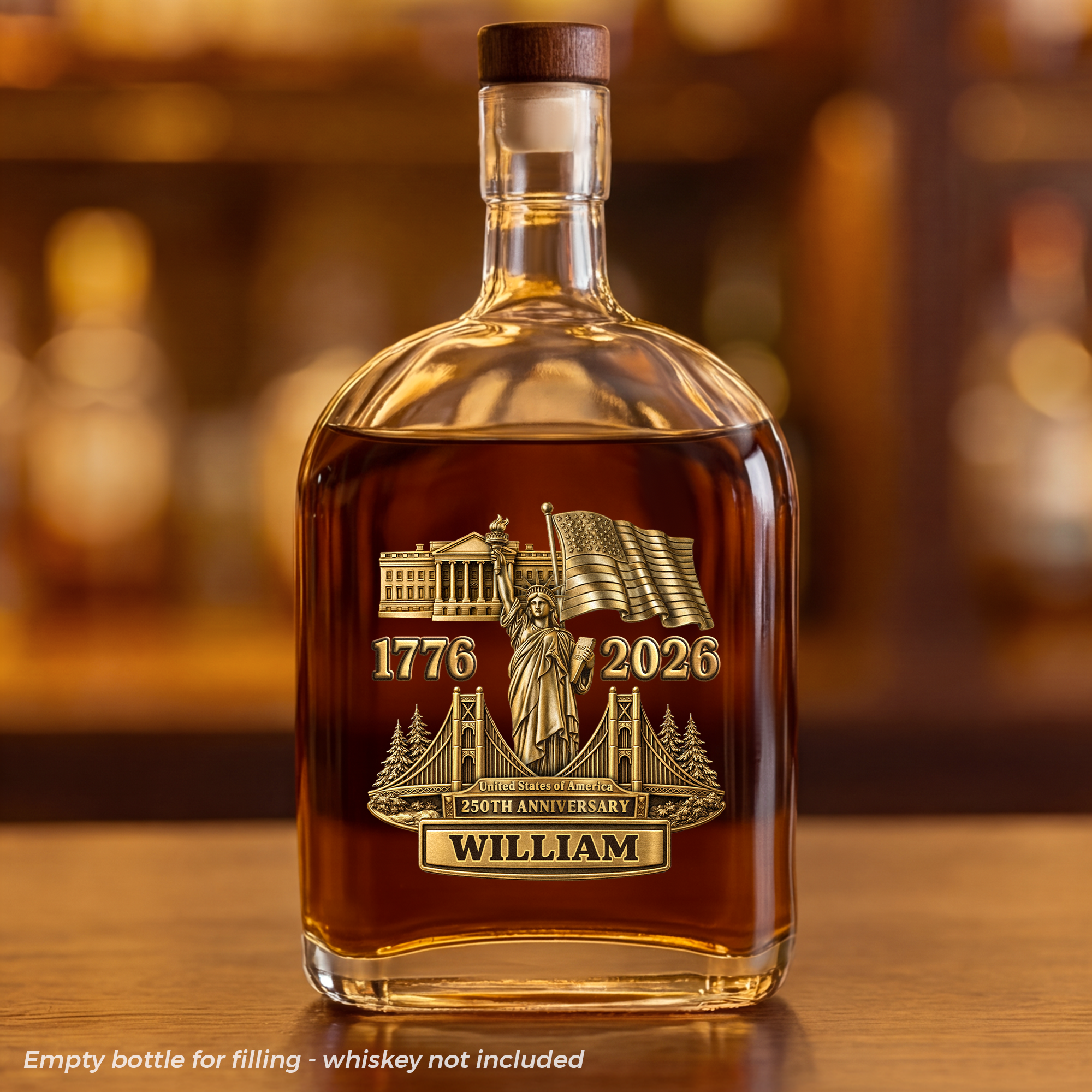 8794AUS1 custom whiskey bottle america 250 merchandise_ 4th of july gifts 8794ainfmb