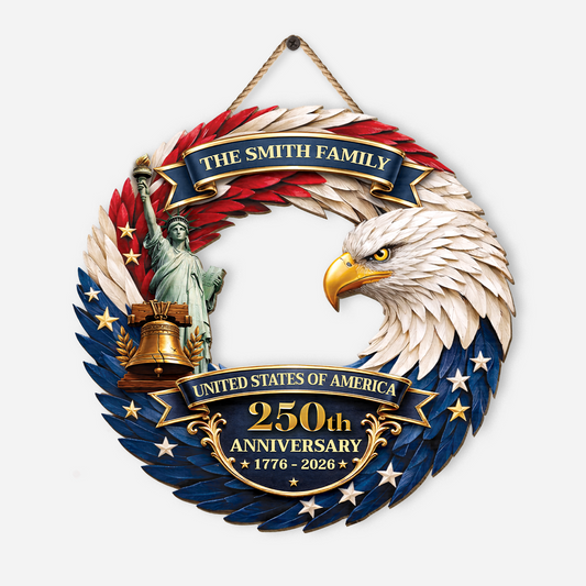 8807QUS1 america 250th anniversary wood sign personalized 4th of july gift for family 8807qtfci