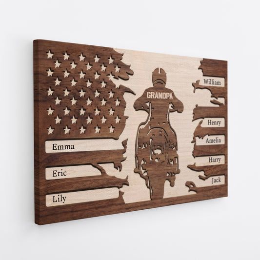 8811CUS2 3d printing effect custom canvas for dadgrandpa fathers day motorcycle gifts_ 8811cnprb