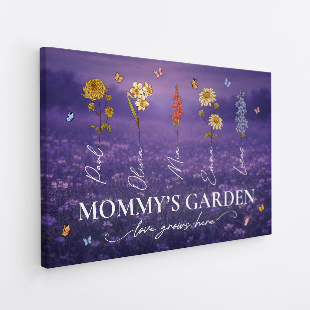 8885CUS2 grandmas garden love grows here canvas custom gifts for grandmamom 8885csyoa