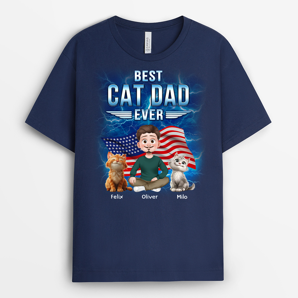 8923AUS2 best cat dad ever shirt america 250 shirt personalized 4th of july gift 8923a39bd
