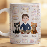 8935MUS1 3d printing effect personalized cat and owner_ mug cat owner gifts 8935m3vcd_1