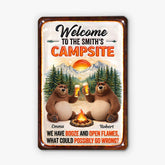 8958EUK2 personalised metal welcome to the fire pit sign_ for camping couples 8958e6qrg