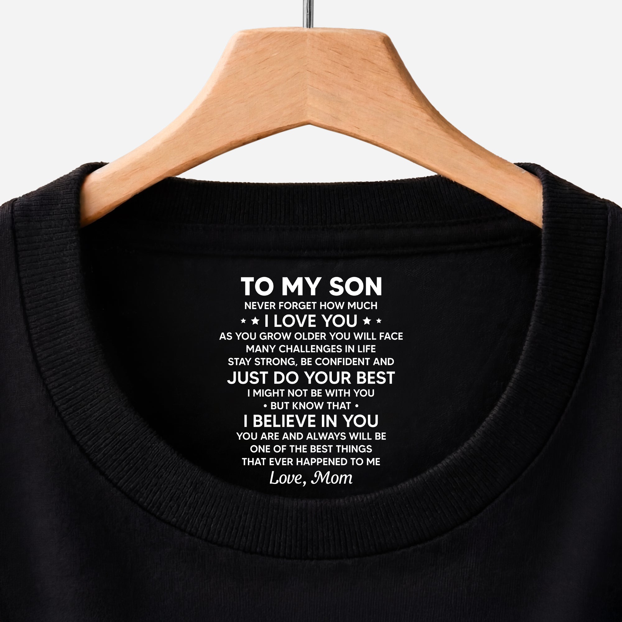 8975AUS1 i believe in you inside neck print t shirt personalized gifts for sondaughter 8975aacdzb