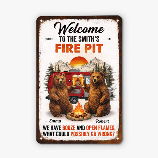 8980EUS1 funny metal fire pit sign_ personalized camping gifts for couples 8980e6qrg