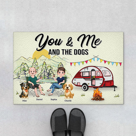 8998DUS2 you me and the dogs doormat personalized camping gifts for couples 8998d3d1c
