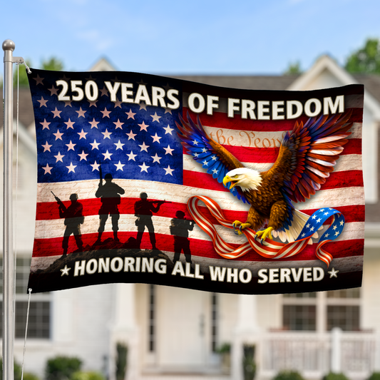 9016AUS1 honoring all who served house flag america 250 flag personalized 4th of july gifts for family 9016asncwi