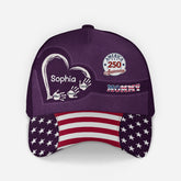 9019JUS2 america 250th anniversary cap with names personalized 4th of july gifts for dadmom 9019jsesb