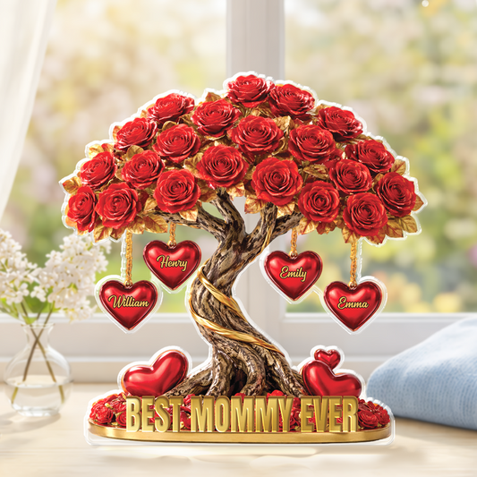 9070AUS1 3d printing effect rose tree shaped acrylic plaque custom gifts for momgrandma 9070ar6qpa