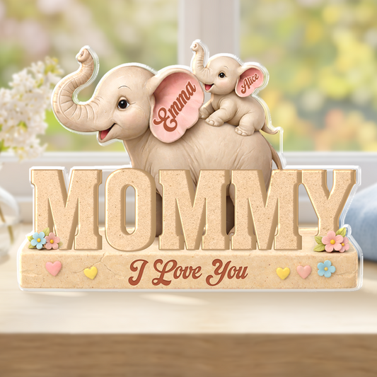9072AUS1 3d printing effect elephant custom shaped acrylic plaque gifts for momdad 9072arcqpa