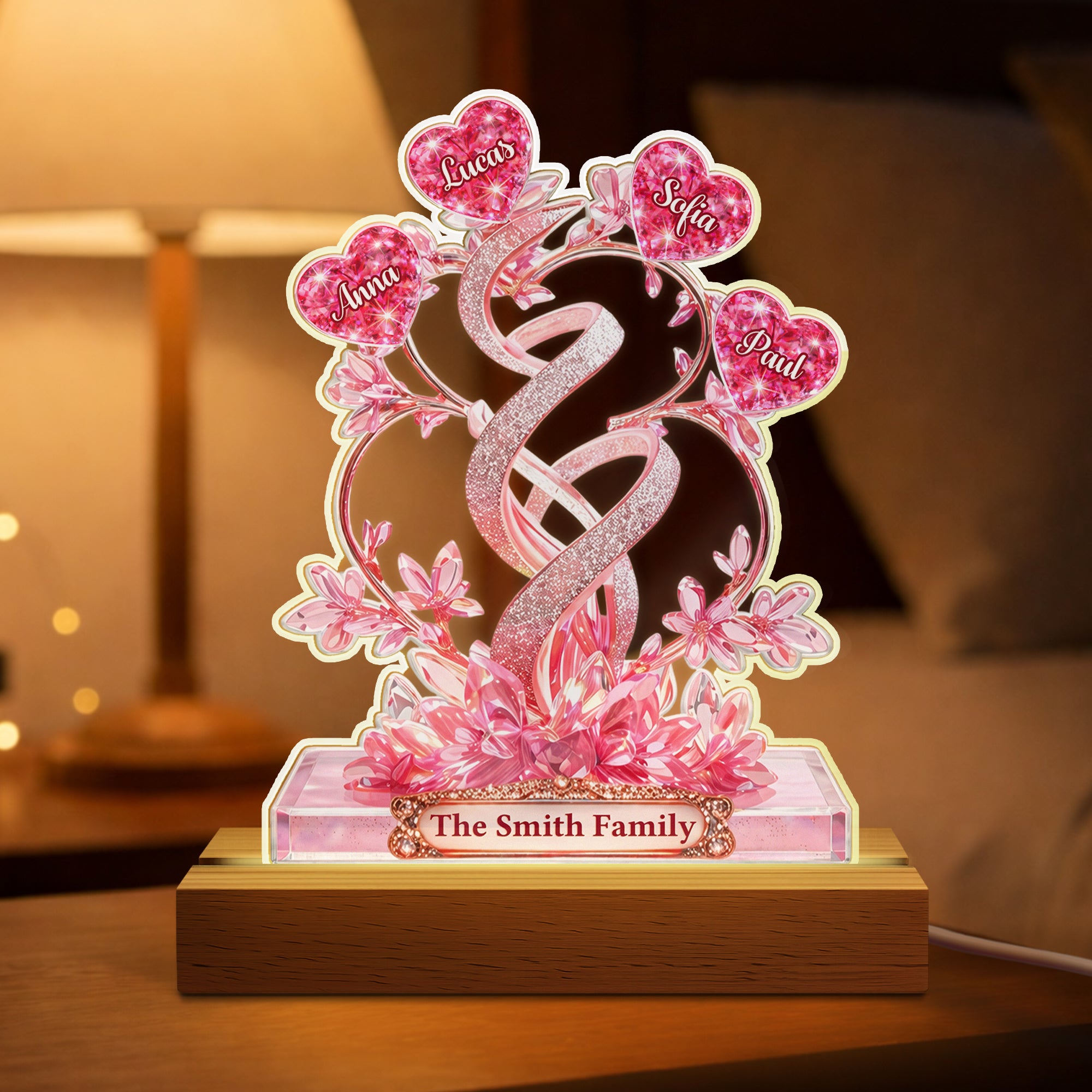9081LUS1 3d printing effect custom night light with name gifts for a family 9081l8pci