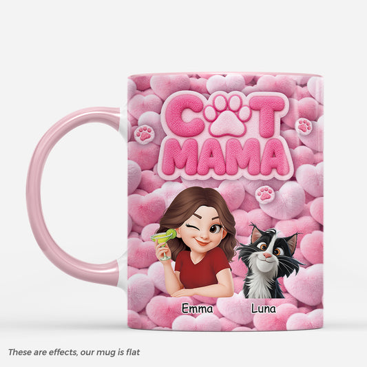 9096MUS1 3d printing effect cat mama mug personalized cat gifts for cat lovers 9096madwd