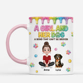 9117MUK2 3d printing effect personalised a girl and her dog mug for dog owners 9117maqtc