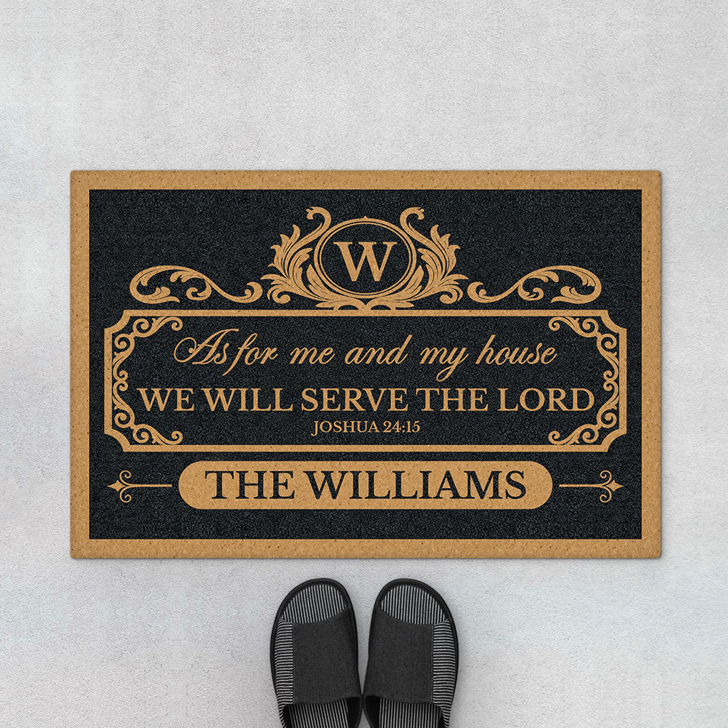9136DUS1 we will serve the lord doormat custom family gifts 9136dapkg