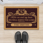 9136DUS2 we will serve the lord doormat custom family gifts 9136dapkg