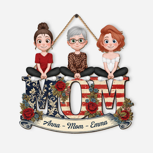9181QUS1 america 250 mom wood sign personalized 4th of july gifts for momdad 9181q3laa