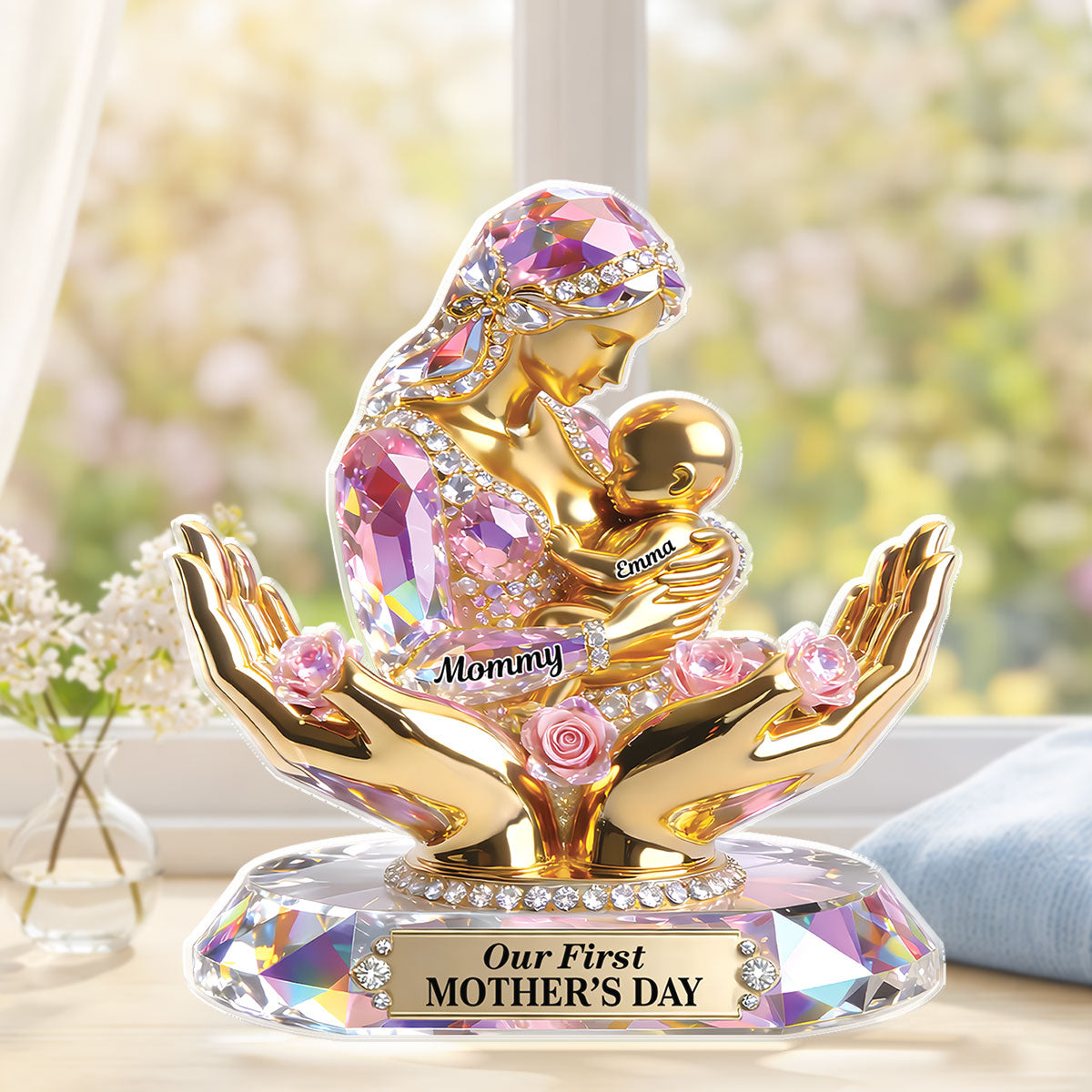 9201AUS1 our first mothers day acrylic plaque personalized gifts for new mom 9201arapla