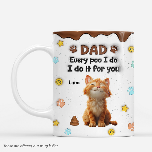 9202MUS1 3d printing effect funny cat mug personalized gifts for cat dads 9202m8ead