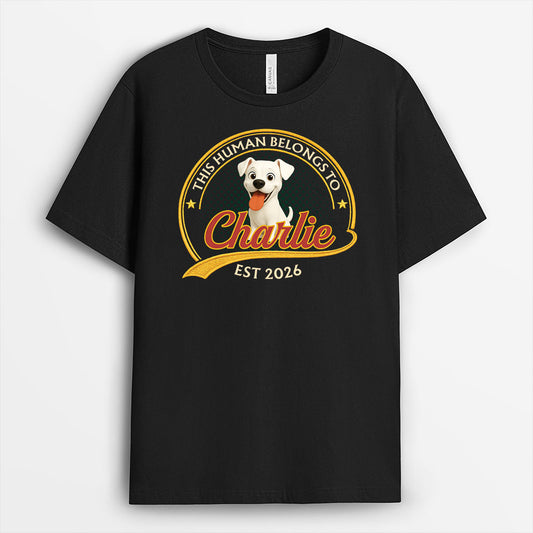 9203AUS1 this human belongs to dog t shirt personalized gifts for dog lovers 9203aaysc