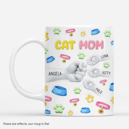 9226MUS1 3d printing effect cat dog paw name mug personalized gifts for pet lovers 9226mnqnc