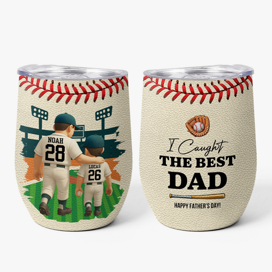 9230TUS1 3d printing effect i caught the best dad baseball tumbler 12oz customized gifts for dadgrandpa 9230tndbb