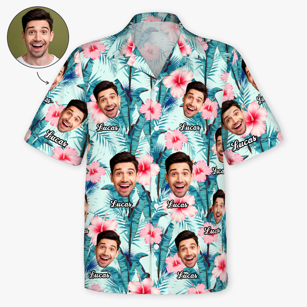 9241AUS1 funny face photo hawaiian shirt personalized gifts for himher 9241aa6dwa