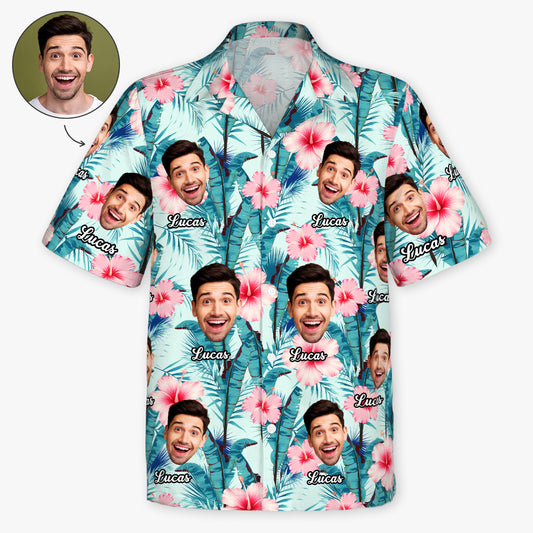 9241AUS1 funny face photo hawaiian shirt personalized gifts for himher 9241aa6dwa