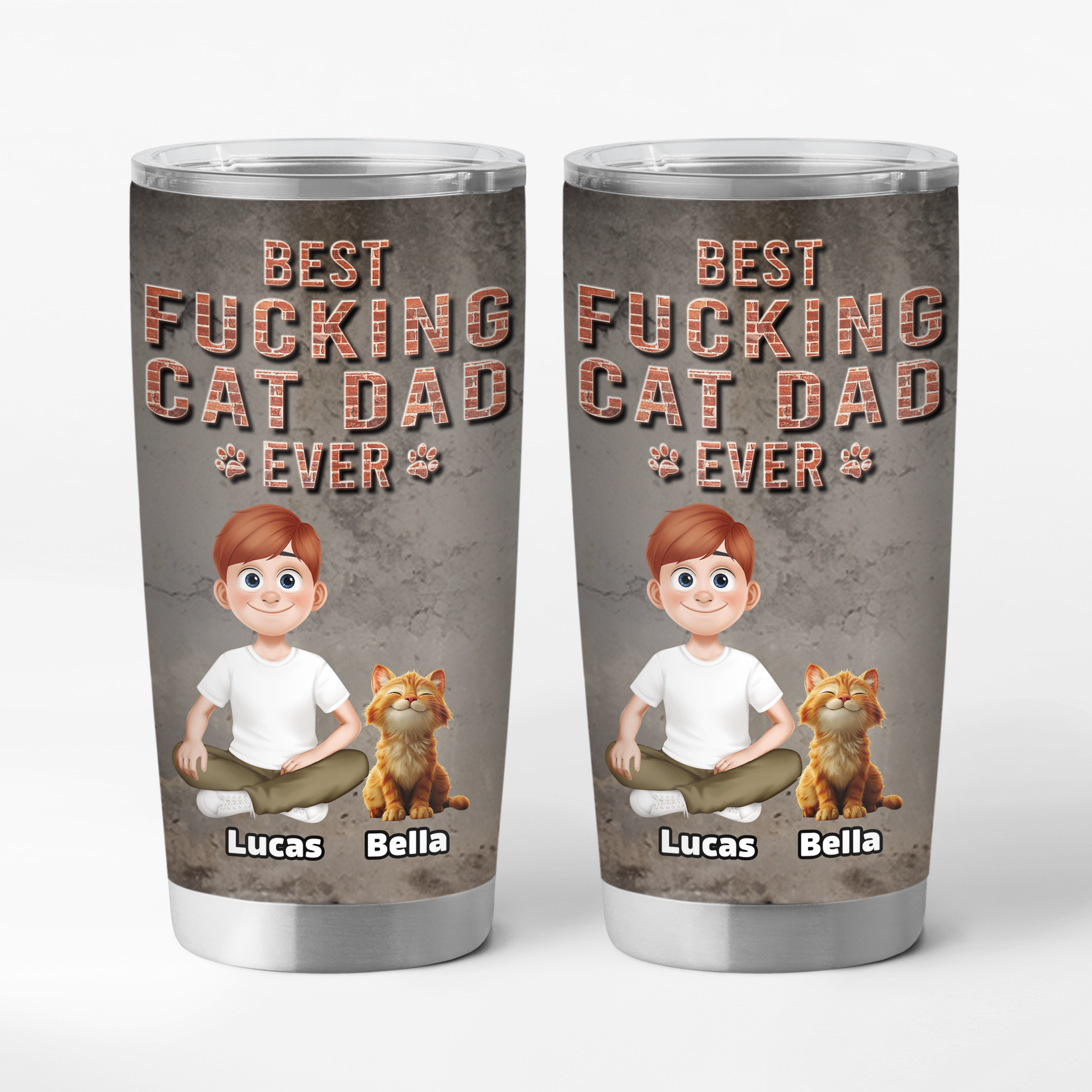 9249TUS1 3d printing effect best cat dad ever tumbler 20oz personalized gifts for cat owners 9249tte1d
