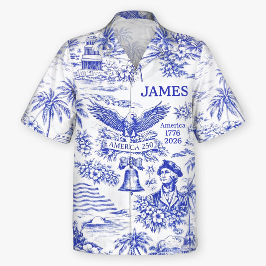 9252VUS1 america 250 blue toile pajmas personalized 4th of july gifts 9252vnqza