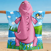 9269AUS2 dinosaur hooded beach towel personalized summer gifts for kids 9269absdak