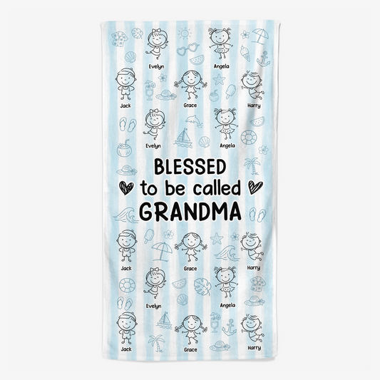 9273BUS1 blessed to be called summer beach towel custom gifts for grandmamom 9273bskna