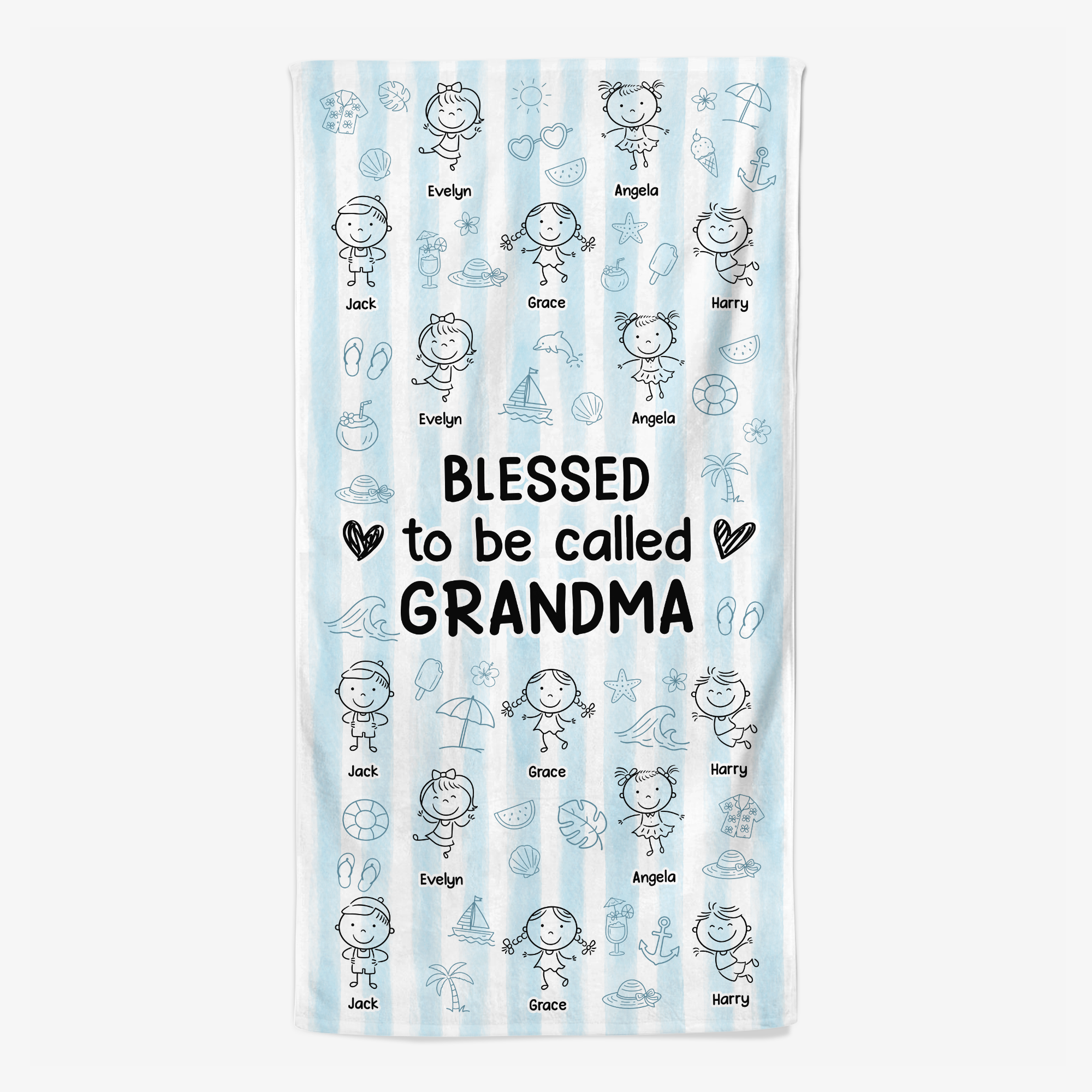 9273BUS1 blessed to be called summer beach towel custom gifts for grandmamom 9273bskna