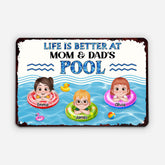 9275EUS2 life is better at the pool metal sign personalized gifts for family members 9275e8ysa