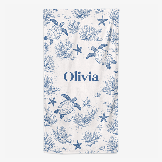 9283BUS1 sea turtle beach towel for summer personalized gifts for her 9283bneza