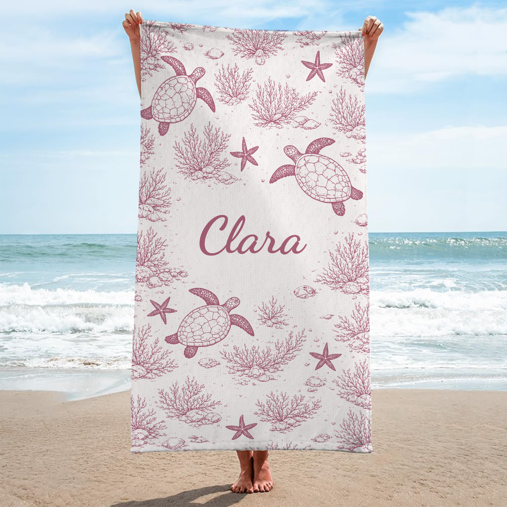 9283BUS2 sea turtle beach towel for summer personalized gifts for her 9283bneza