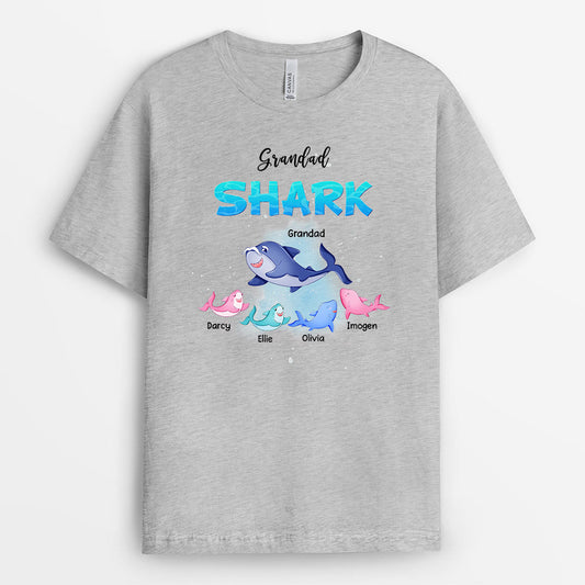 0153AUK2 Personalised T shirts gifts Shark Grandpa Dad Text_86f92270 26e7 4d54 a729 6c4119debfb4