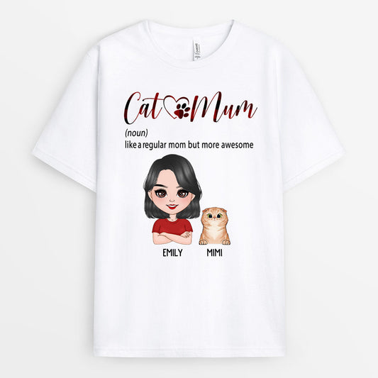 0218A260DUK1 Customised T shirts presents Cat Grandma Mum Cat