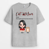 0218A260DUK2 Personalised T shirts gifts Cat Grandma Mum Cat