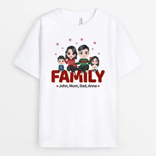 0633AUK1 Personalised T shirts Gifts Family Mum Dad Christmas