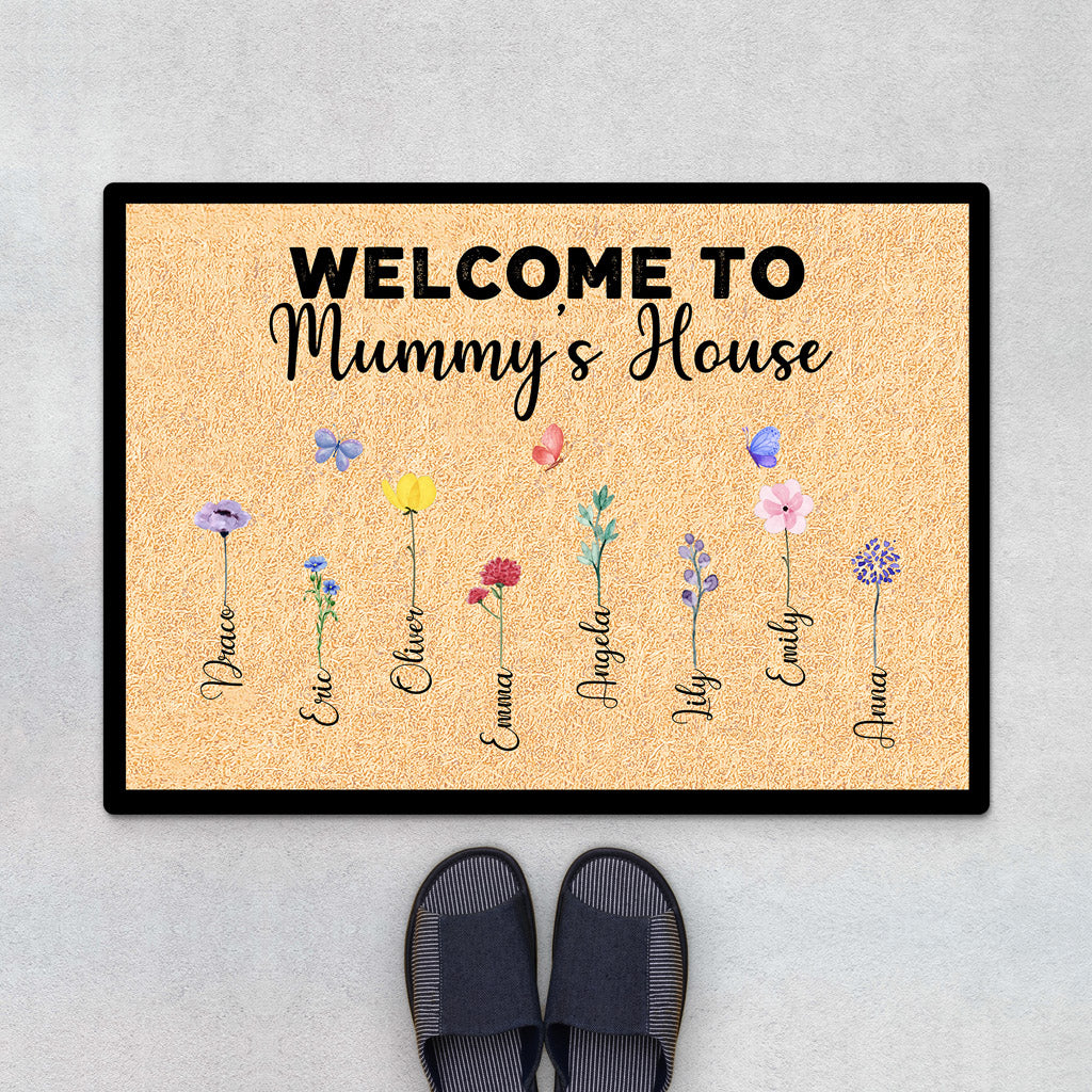 0638DUK2 Personalised Door Mat Gifts Flower Grandma Mum_7e157157 f29f 42e9 8810 464198881e72