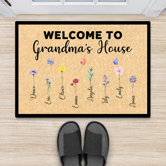 0638DUK3 Personalised Door Mat Gifts Flower Grandma Mum_6a36676d 4a86 4df6 970c a4a719d0f2ea