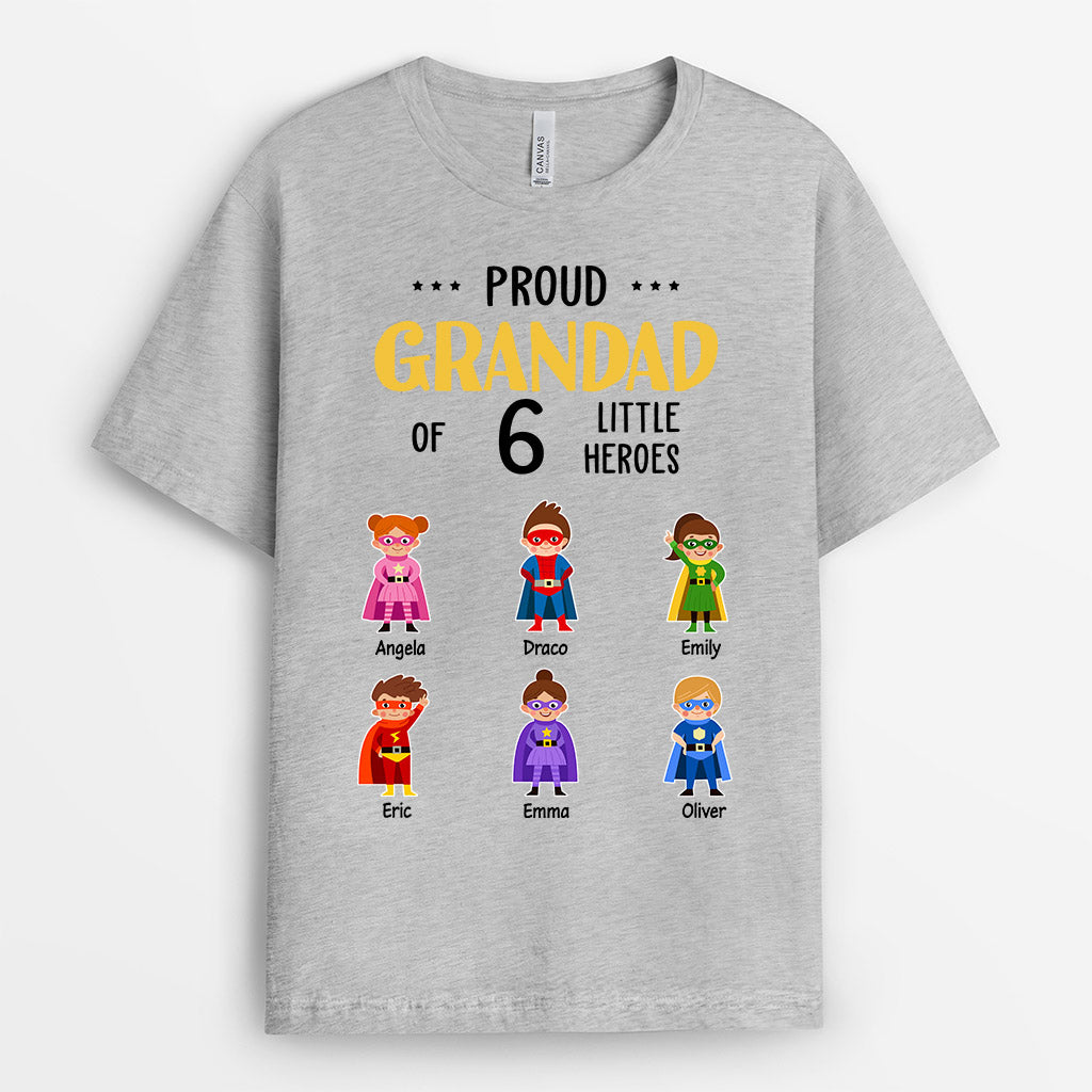 0642AUK1 Personalised T shirts Gifts Grandkid Hero Grandpa Dad