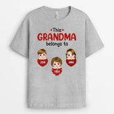 0696AUK2 Personalised T shirts Gifts Hearts Grandma Mum