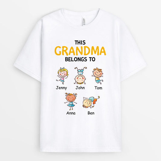 0741Auk2 Personalised T shirt Gifts Grandkids Grandma Mum Mothers Day