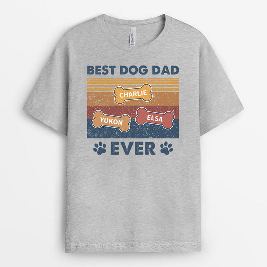 0745Auk1 Personalised T shirts Gifts Bones Dog Lovers Fathers Day