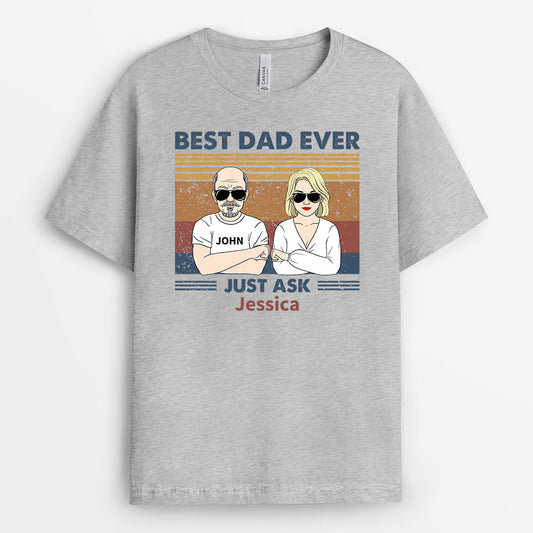 0757Auk1 Personalised T shirts Gifts Fist Bump Grandad Dad